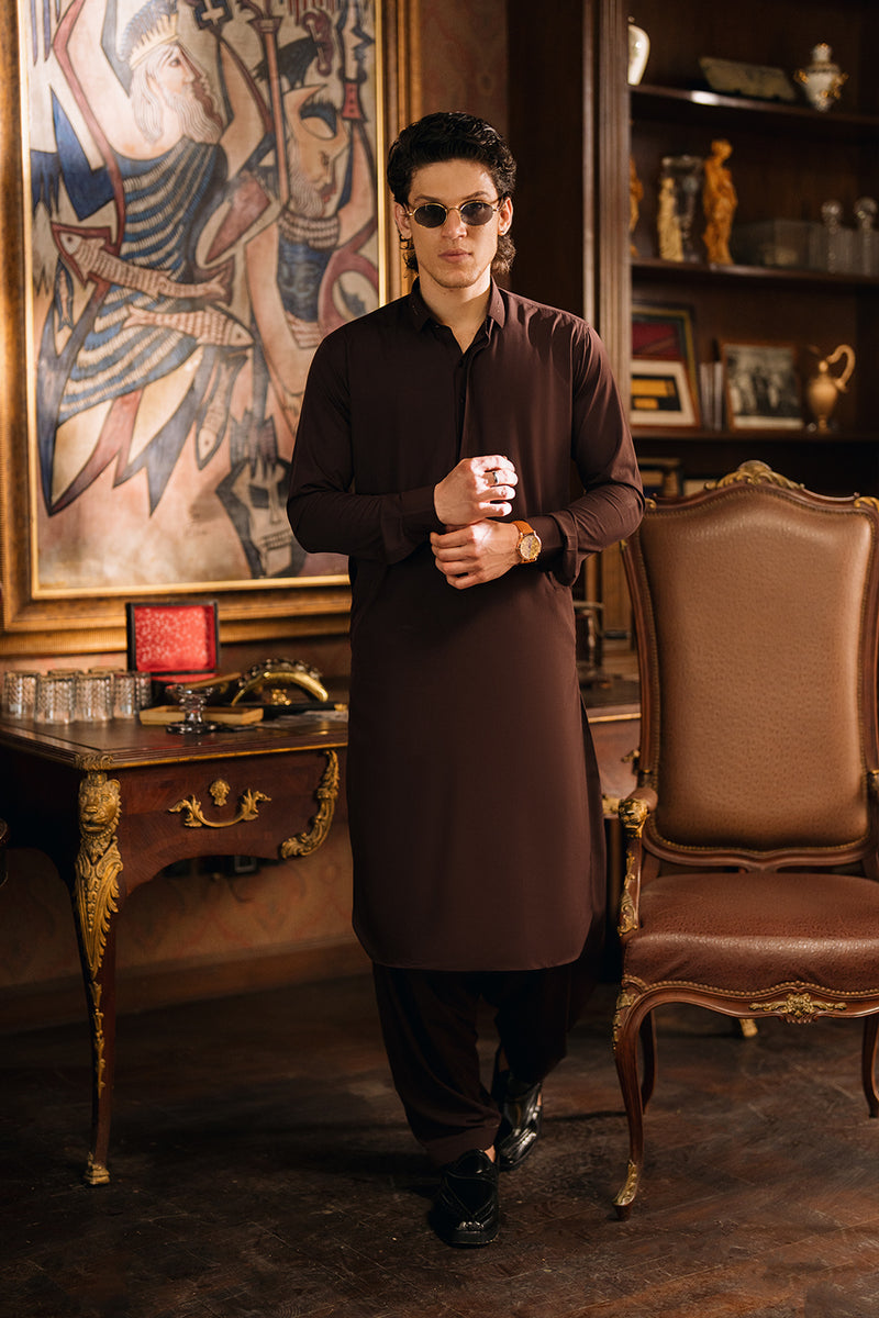 Brandy Brown Shalwar Kameez main image 0
