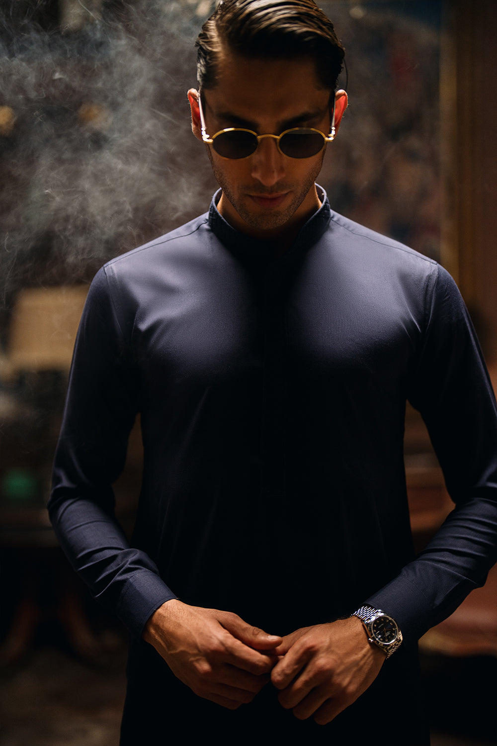 Beacon Blue Shalwar Kameez with Waistcoat