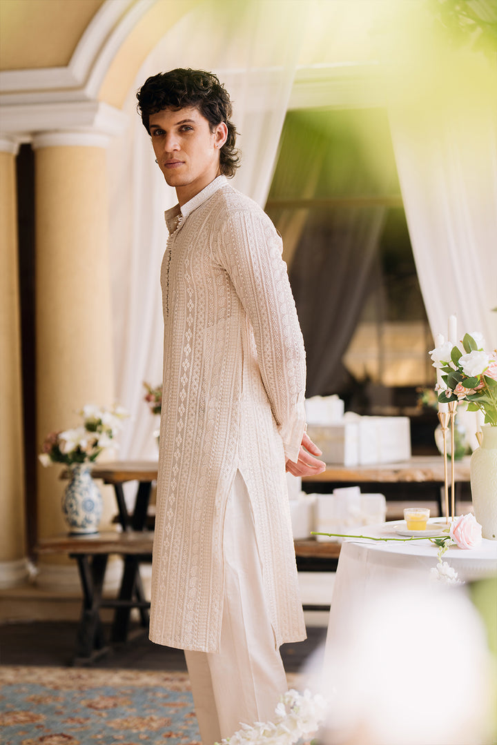 Ivory Embroidered Kurta Pajama