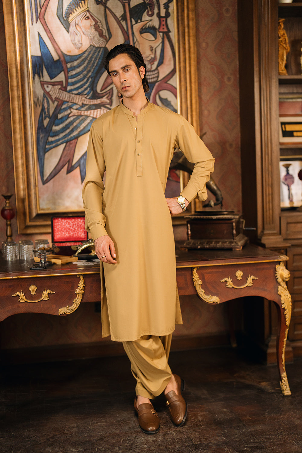 Honey Gold Shalwar Kameez