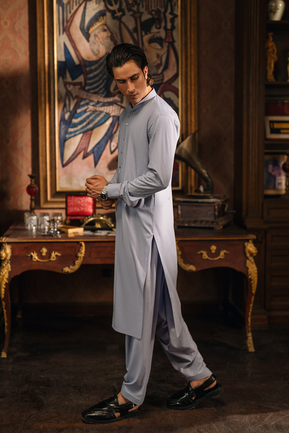 Ice Blue Shalwar Kameez
