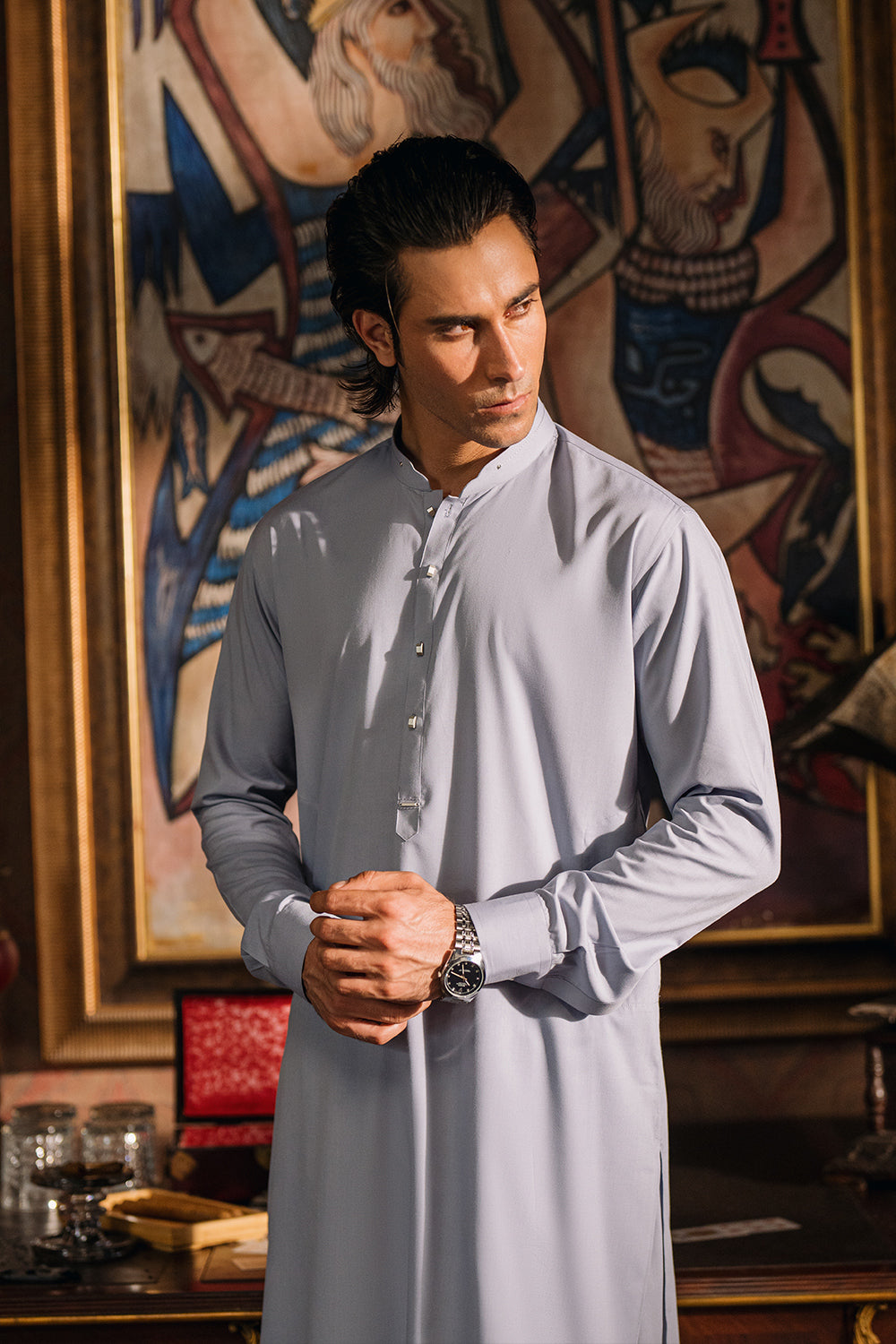 Ice Blue Shalwar Kameez