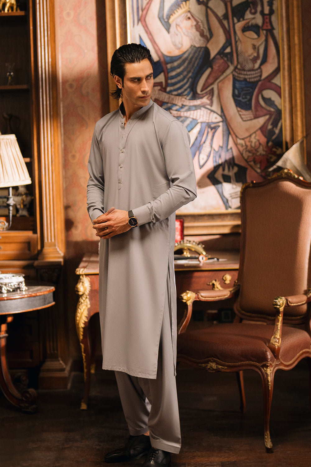 Arona Grey Shalwar Kameez